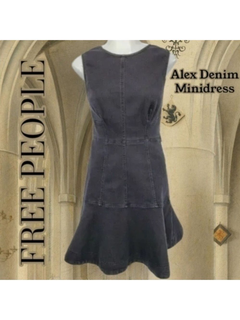 FREE PEOPLE Alex Tailored Stretch-Denim Exposed Seam Mini Dress/10R NWT